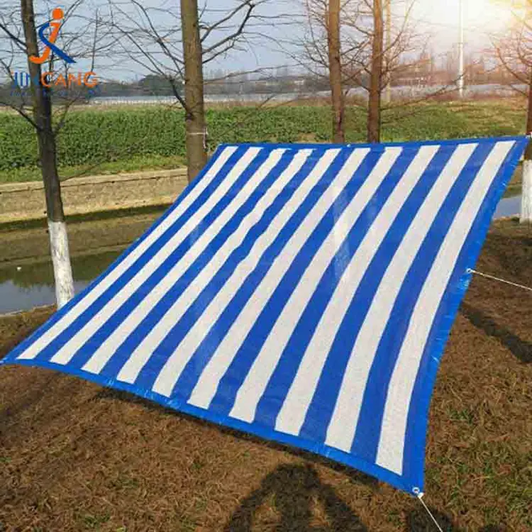 100% Bahan Daur Ulang PP Tarpaulin Dengan Segitiga Hitam Diperkuat