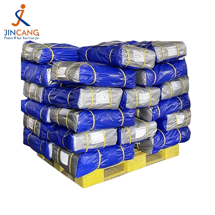 180g Tarpaulin PE perak biru tua